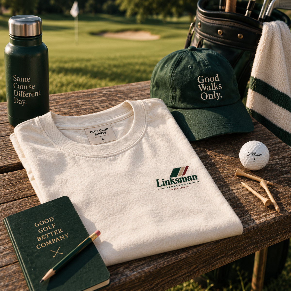 Linksman Sportswear golf lifestyle still life