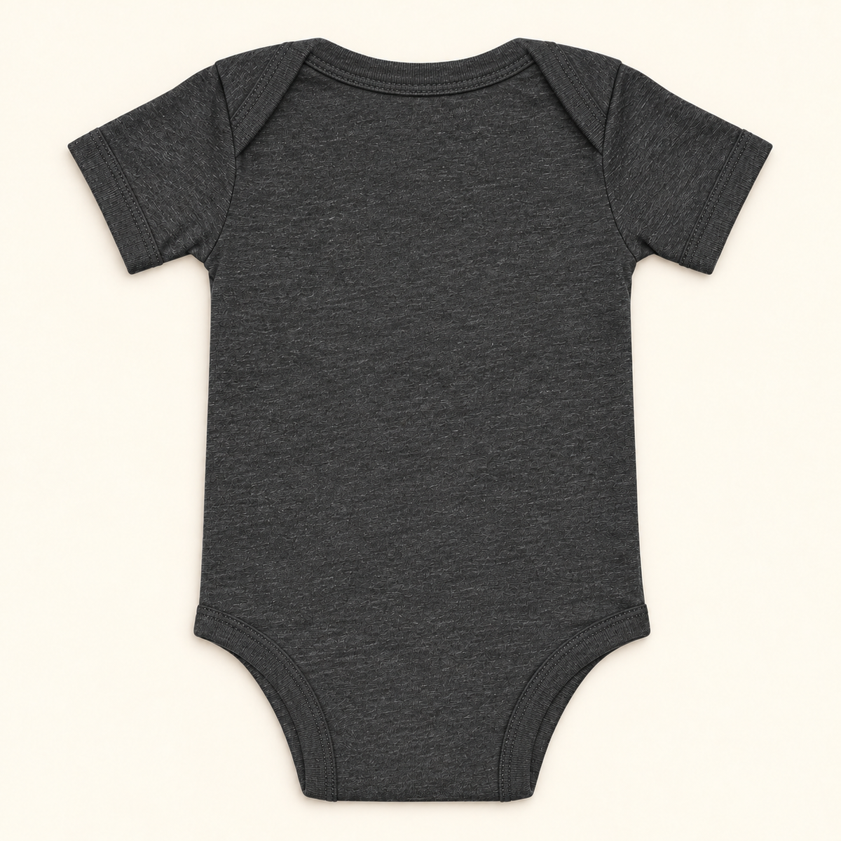Blank back of the Dark Grey Heather Anti-Nap Nap Club baby bodysuit