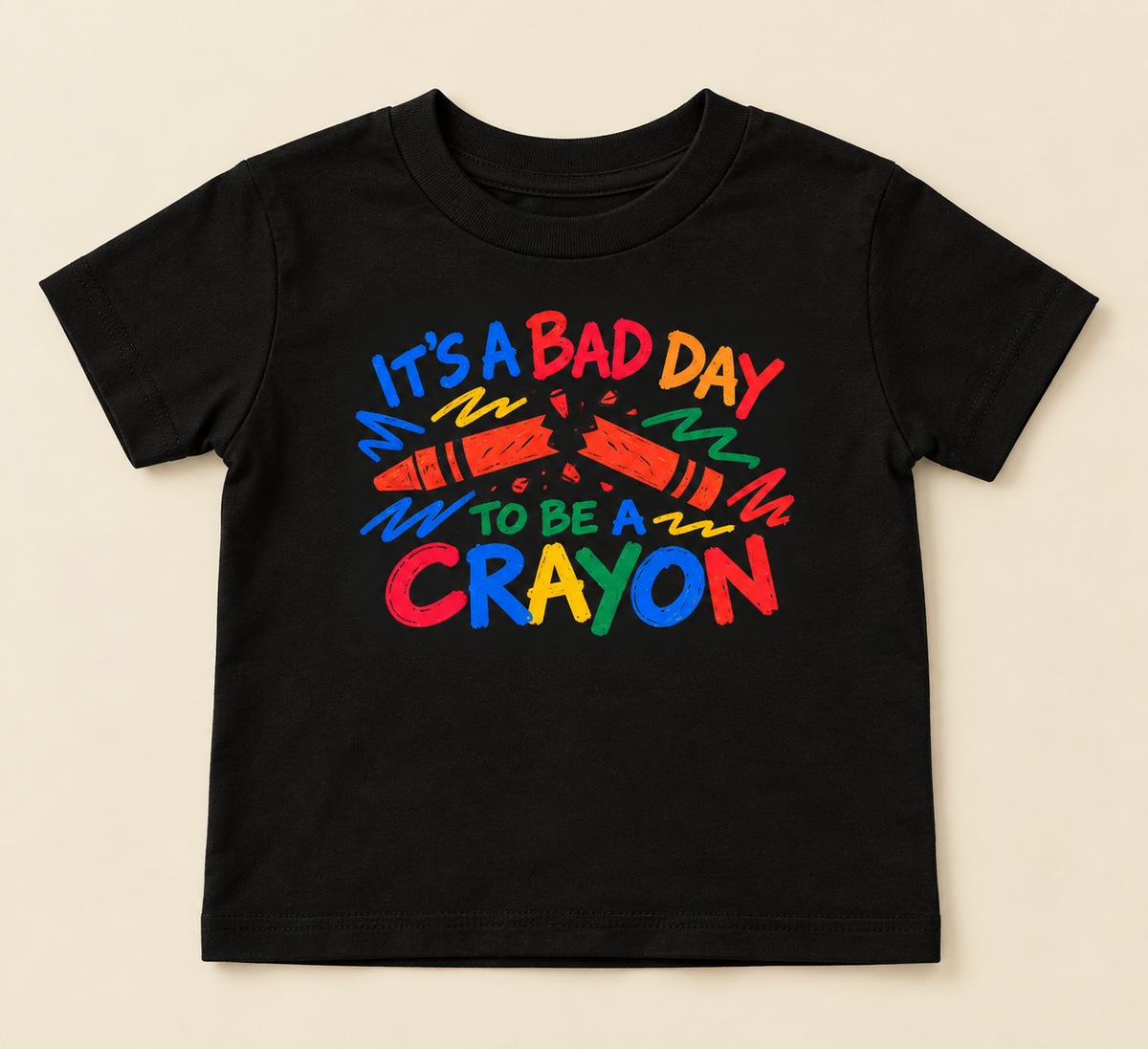 Bad Day To Be a Crayon toddler tee in black