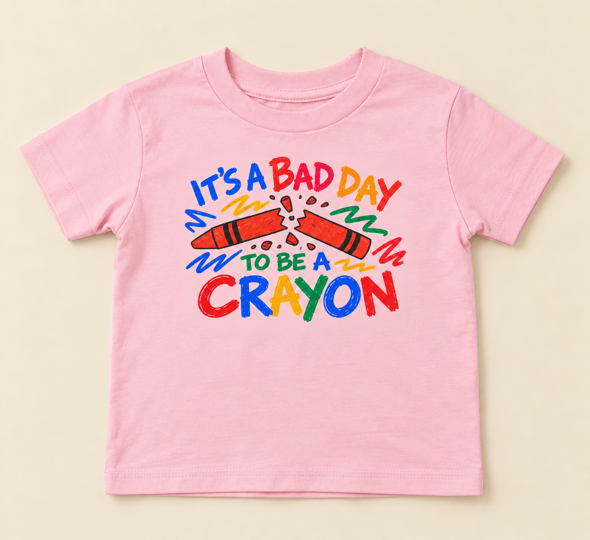 Bad Day To Be a Crayon toddler tee in pink