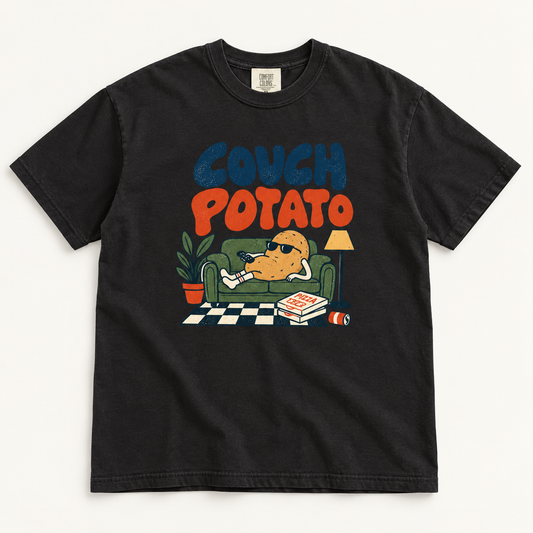 Couch Potato graphic tee in Black - front