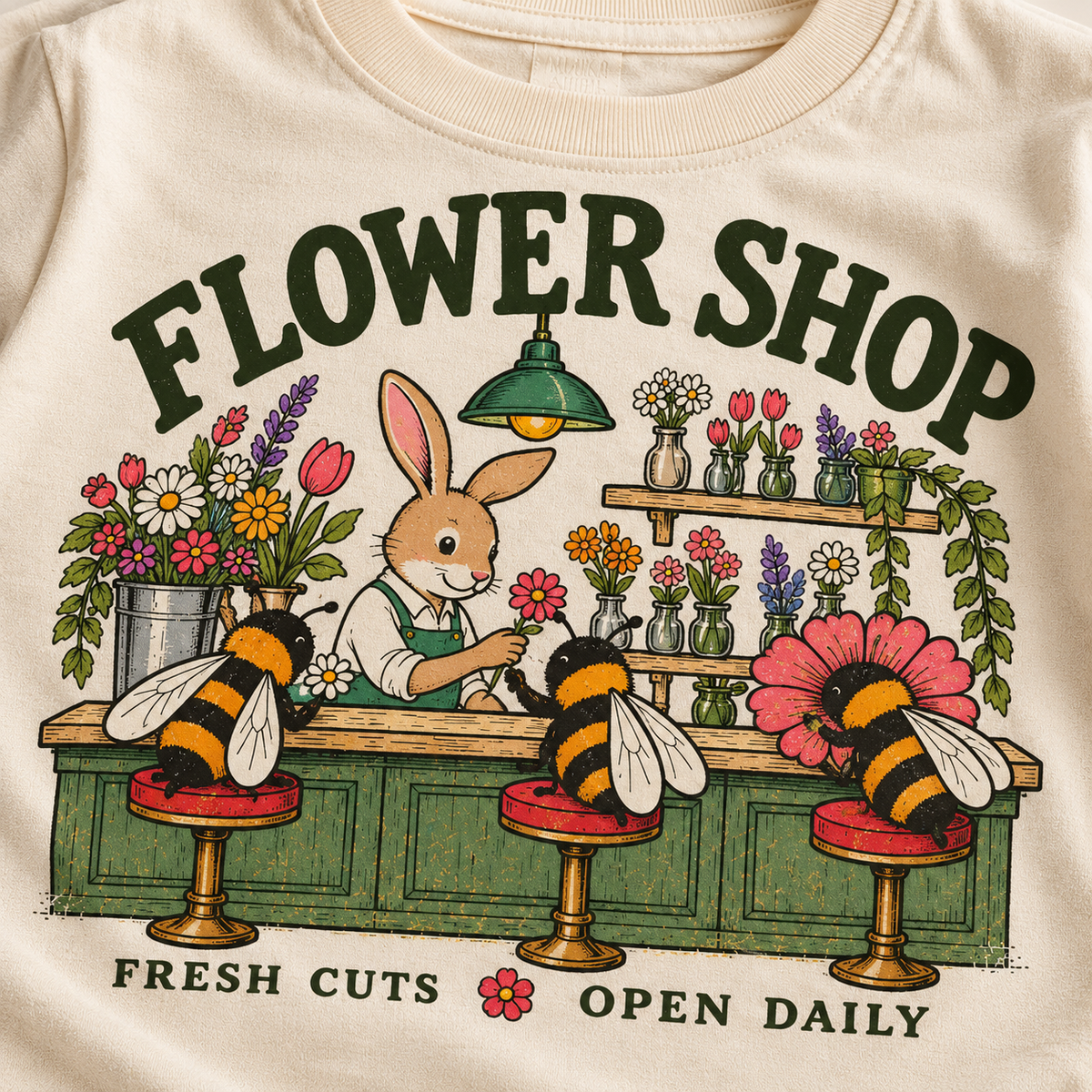 Flower Shop kids t-shirt - graphic detail
