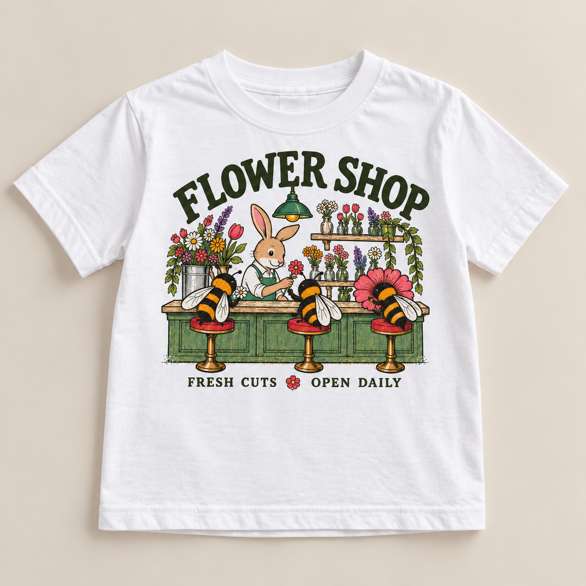 Flower Shop kids t-shirt in White - front