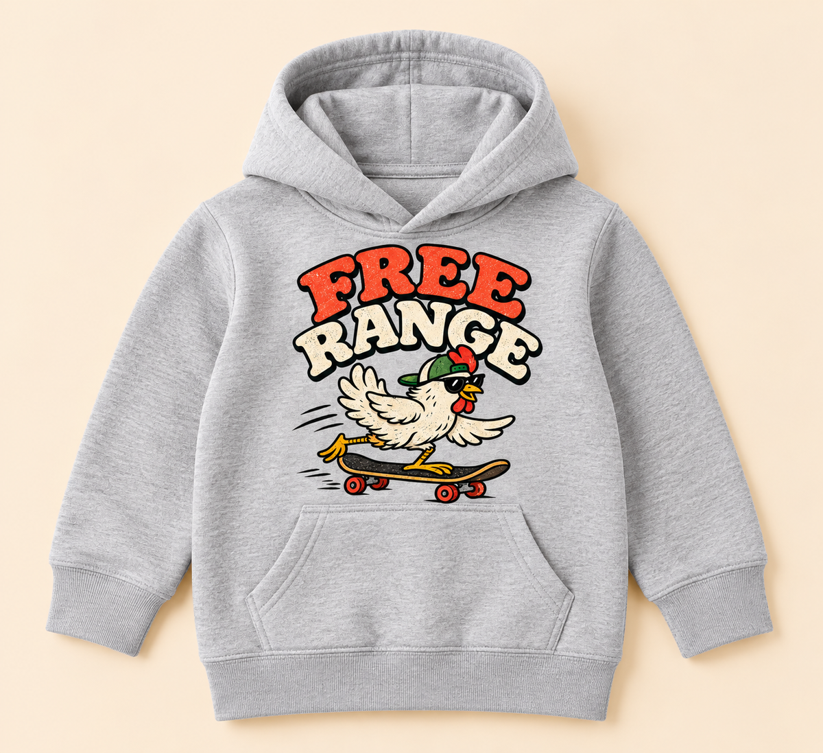 Free Range toddler heather hoodie front