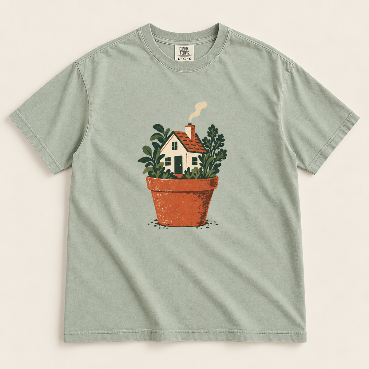 Houseplant graphic tee in Bay - front