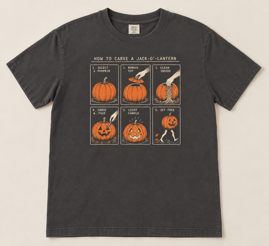 How to Carve a Jack-O'-Lantern tee in Pepper