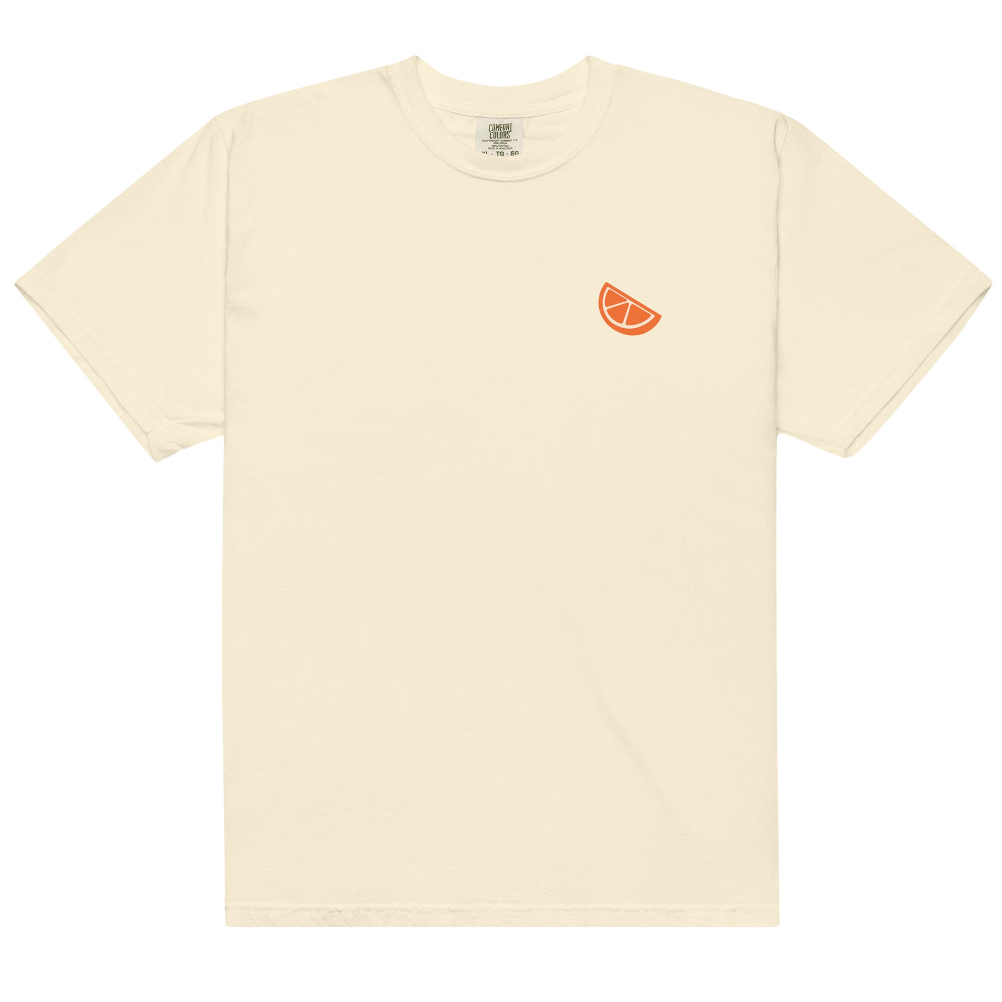 Line art lemon in orange color on left chest area