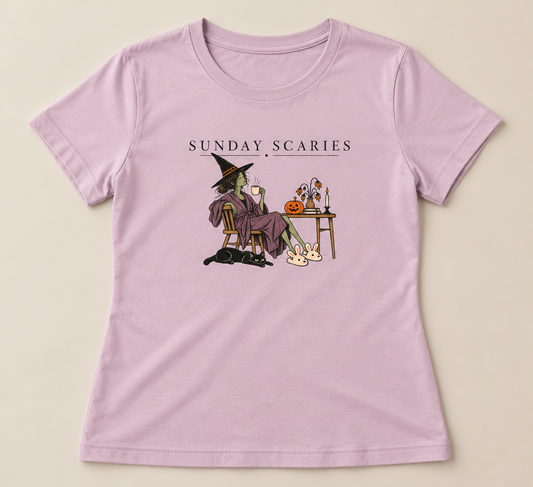 Sunday Scaries women's tee in Light Violet