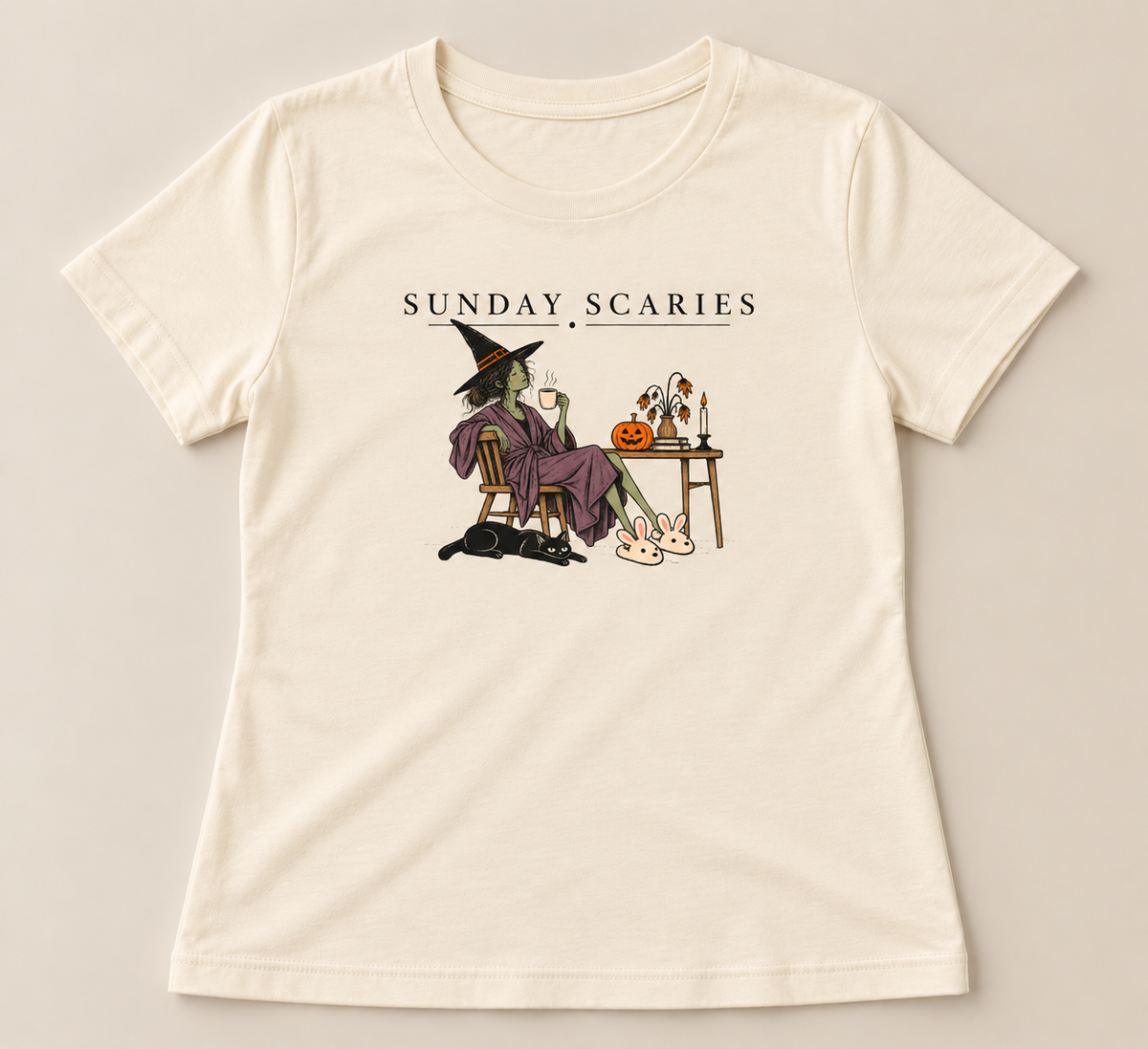 Sunday Scaries women's tee in Natural