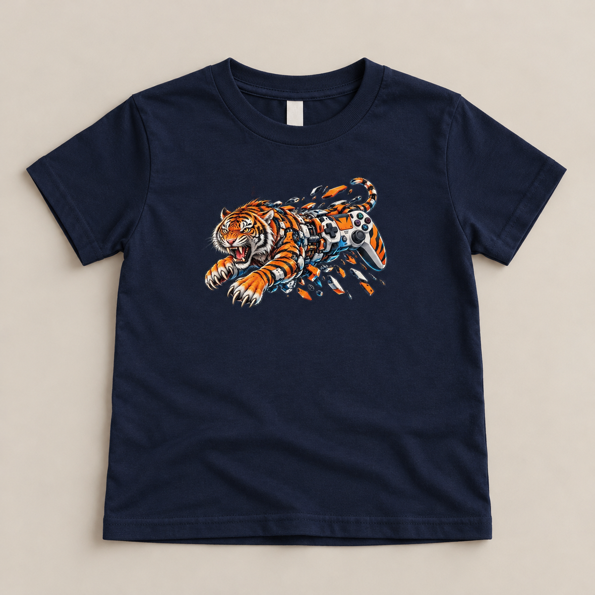 Jungle Mode kids graphic tee in Navy, front view