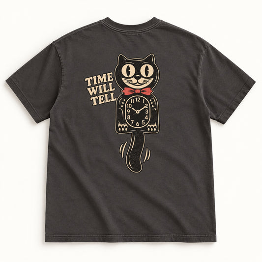 Time Will Tell graphic tee in Graphite - back