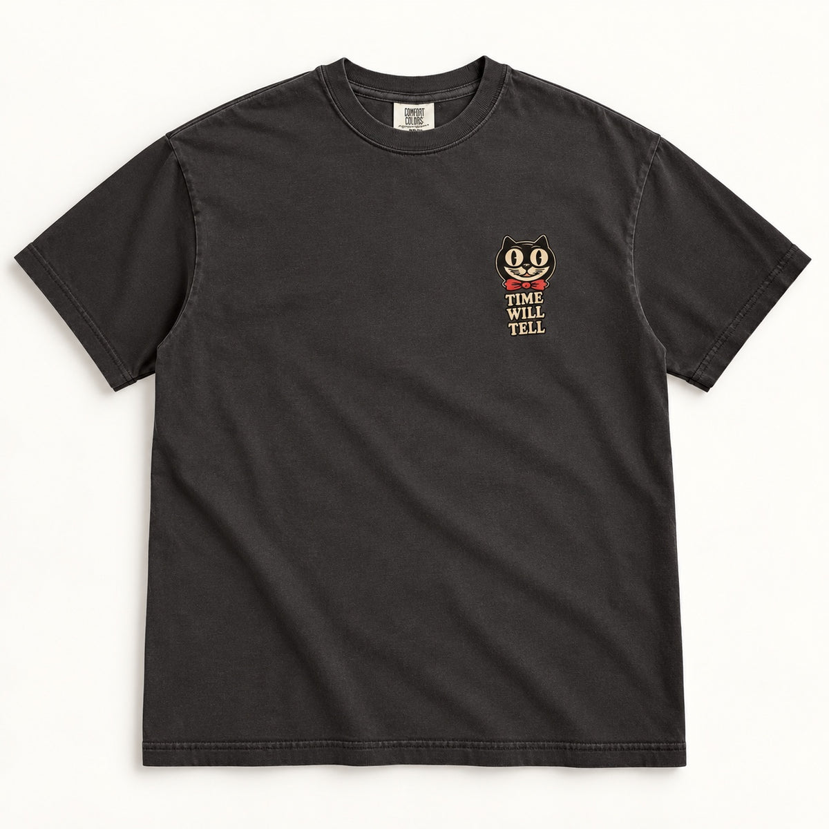 Time Will Tell graphic tee in Graphite - front